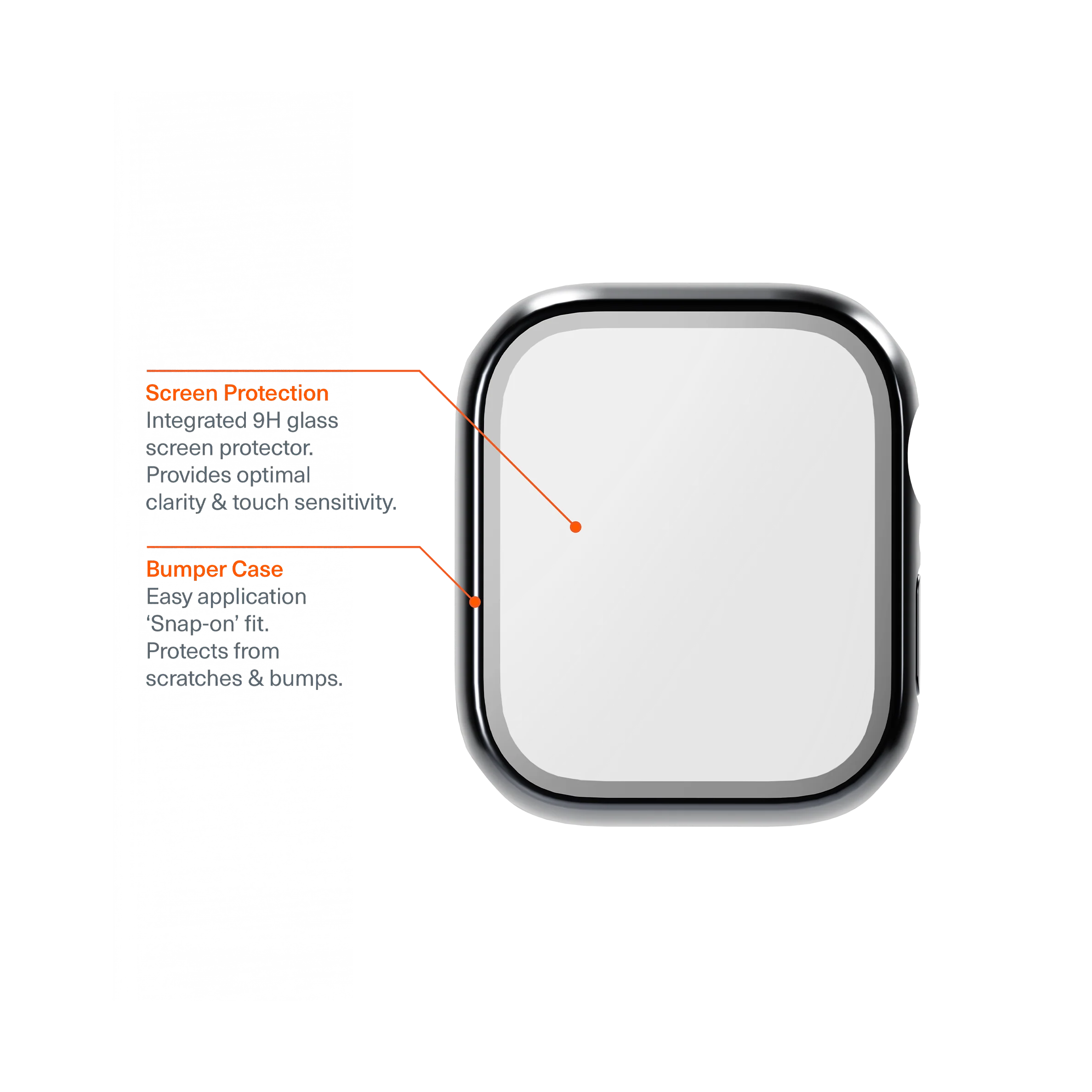 Apple Watch 7 Case with Glass Screen Protector 41mm - Image 3